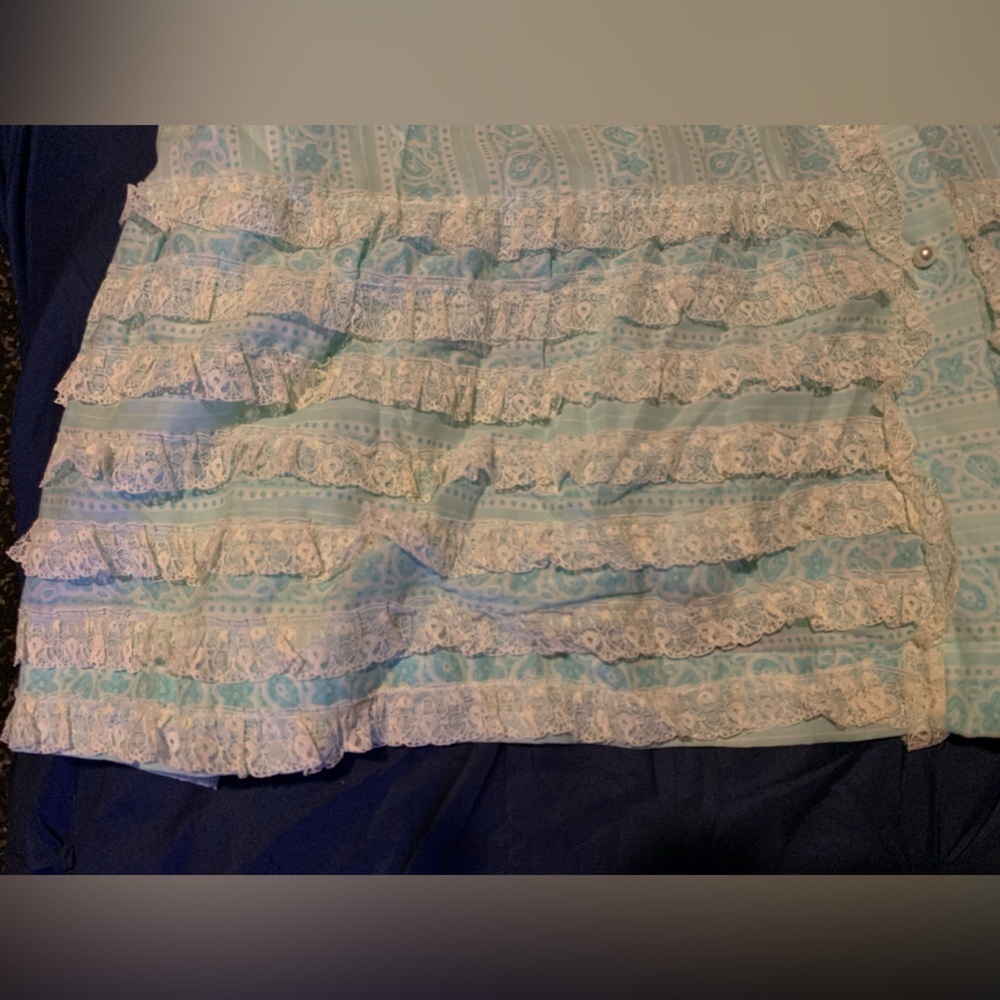 Blue Bishop Sleeve Peter Pan Collar Robe - Picture 4 of 15